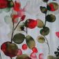 Preview: Viskose Twill Blütendolden grün rot - Light and Lush